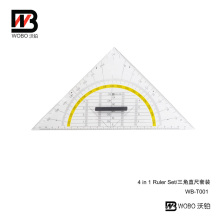 Multifunctional Protractor and Triangular Ruler with Handle for Office Stationery